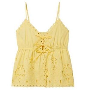 NEW MOON RIVER Light Yellow Tank Top Size M Retail $85 Tuckernuck